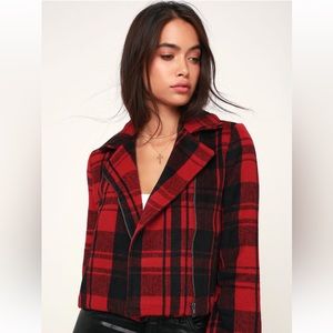 JACK by BB Dakota Out of the Woods Red Plaid Jacket